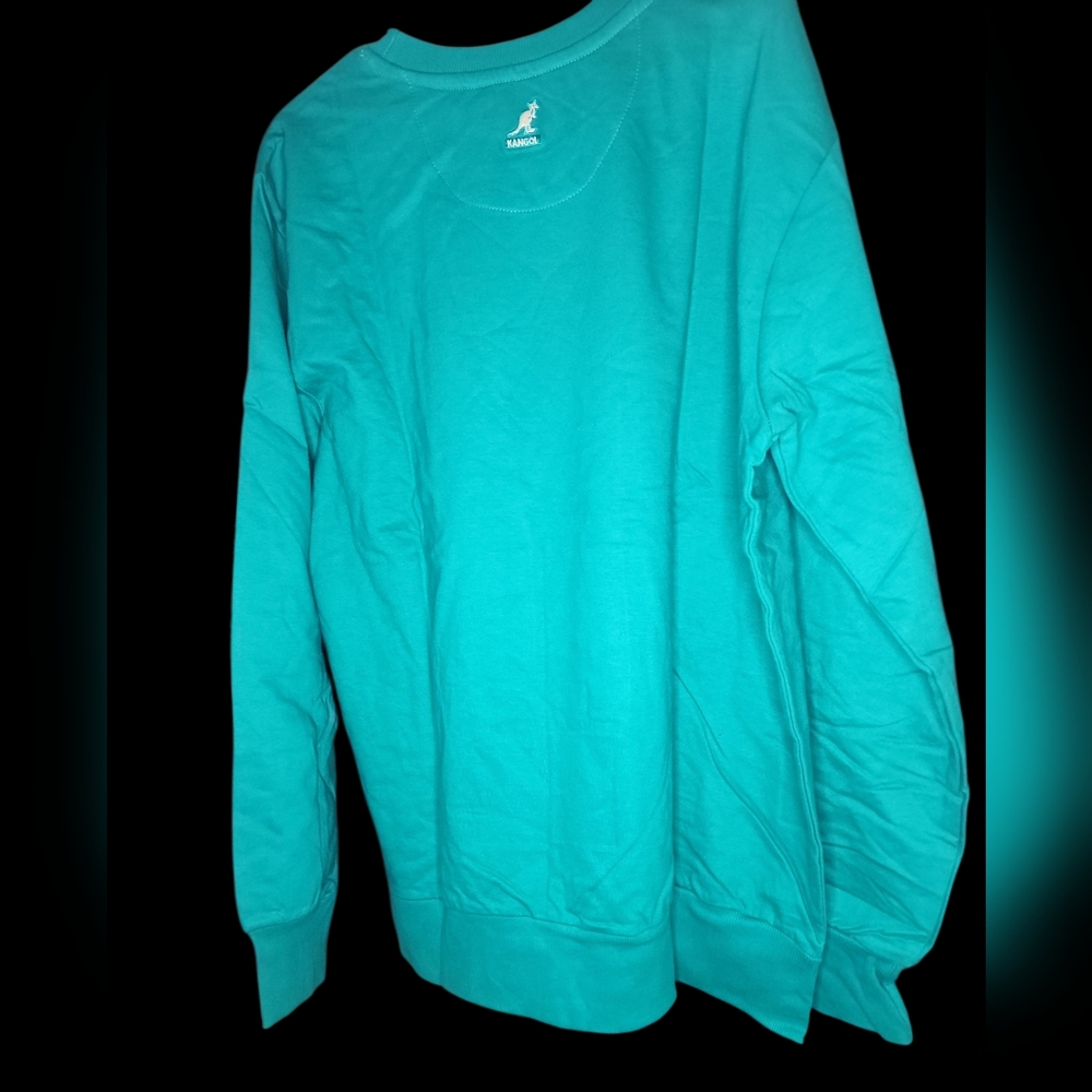 NWT, Kangol Men's Crewneck pullover, size LARGE, Teal - Picture 2 of 4